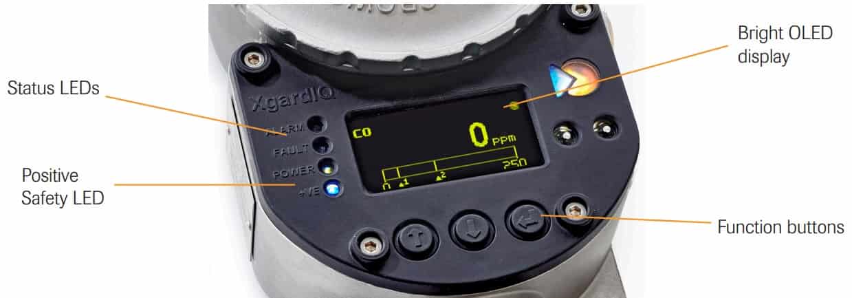 Crowcon XgardIQ Fixed Gas Detector Product Interface Features