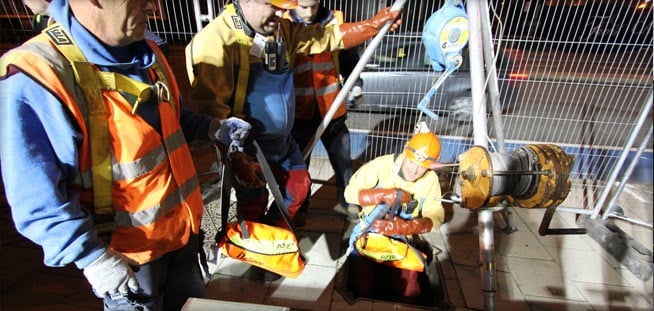 Gas detection working with confined spaces