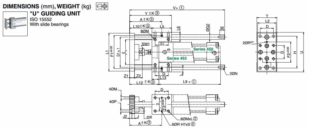 ASCO Numatics Joucomatic 491 (450-453) U Guiding Units 