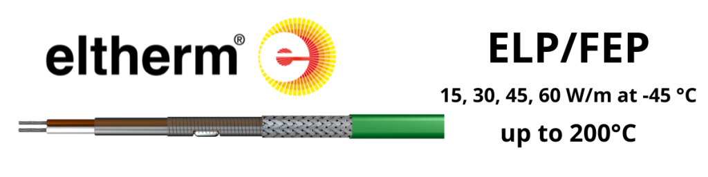 Constant Wattage Heat Trace Heating | Eltherm ELP/FEP Heat Tracing Cable up to 200°C