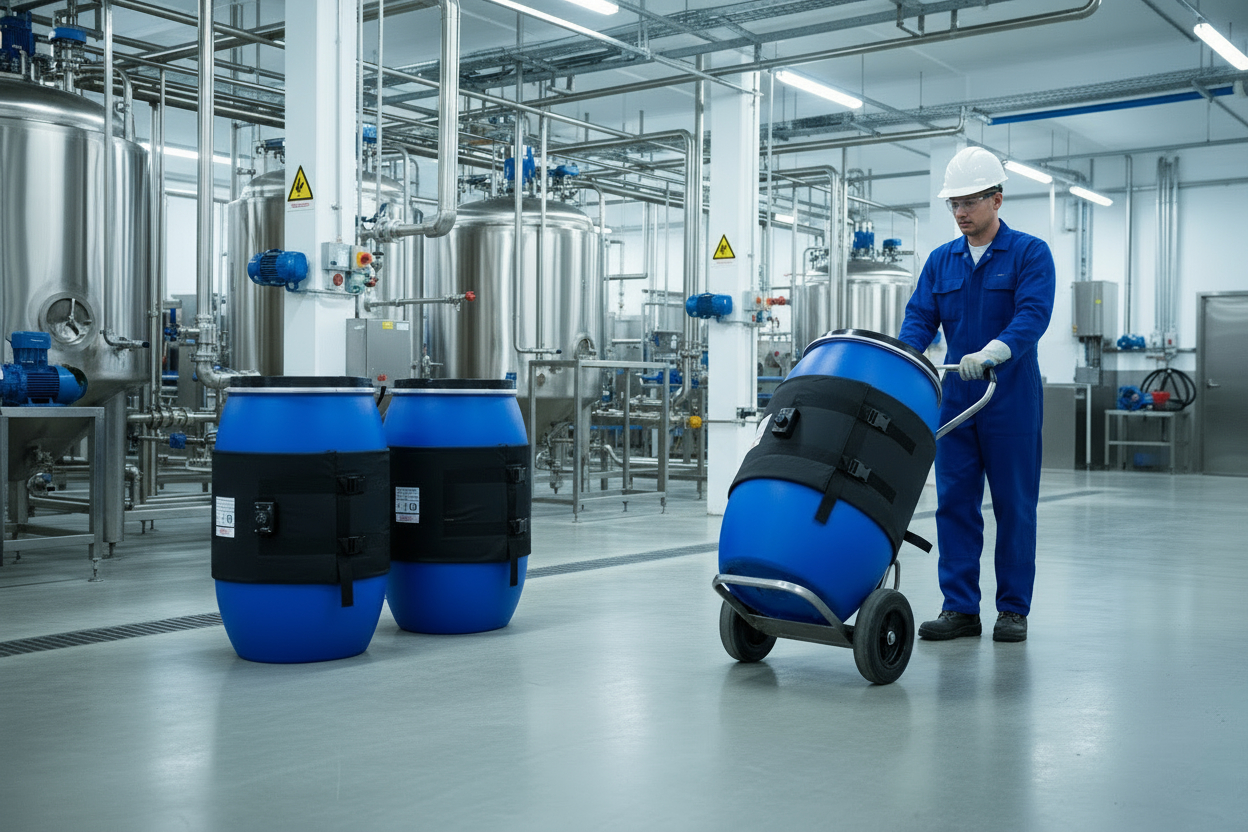 Heatfast Side Drum Heating Jacket in Food & Beverage Environment