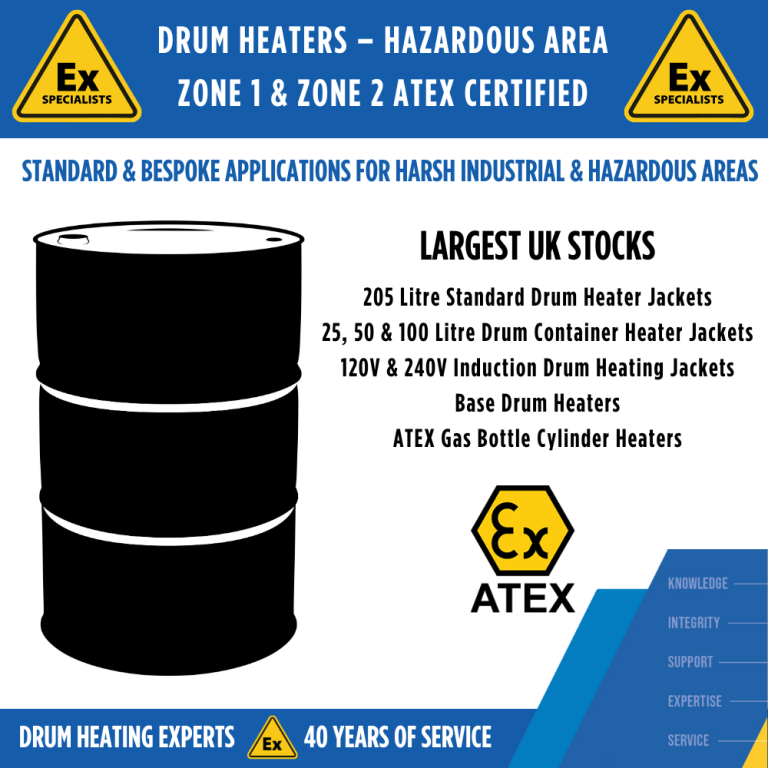 Hazardous Area Drum Heaters - Zone 1 Zone 2 ATEX IECEx