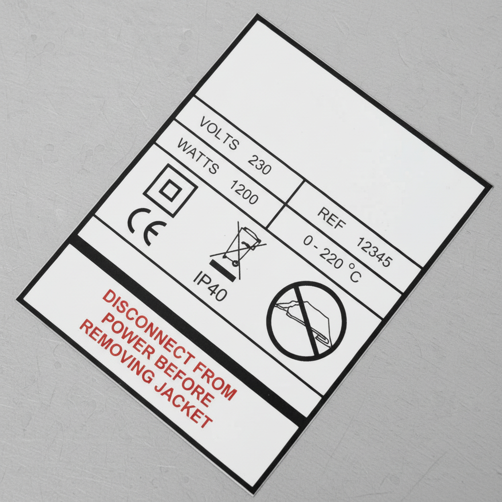 HF5-D Drum Heater Label Bespoke Printing HF5-D Drum Heater Label Bespoke Printing