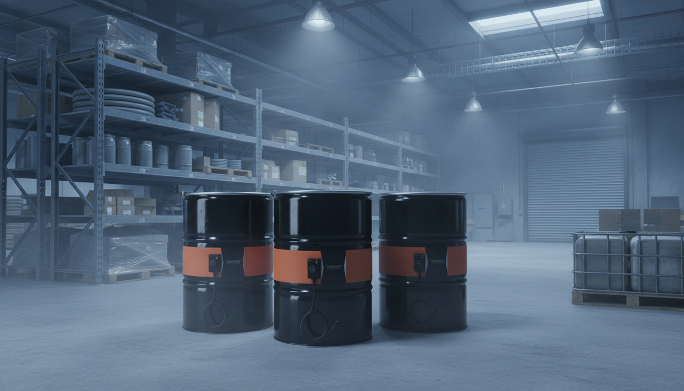 Heatfast Side Drum Heating Jacket in a Warehouse Environment