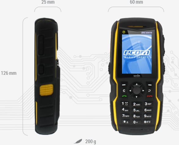 ATEX Mobile Phone Zone 2/22 Hazardous Area - Ecom Ex-HSPA 08 Smart Phone