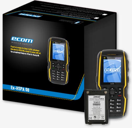 ATEX Mobile Phone Zone 2/22 Hazardous Area - Ecom Ex-HSPA 08 Smart Phone