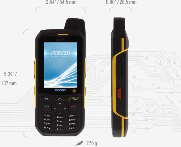 ATEX Mobile Phone Zone 2 Hazardous Area - Ecom Ex-Handy 209 Smart Phone