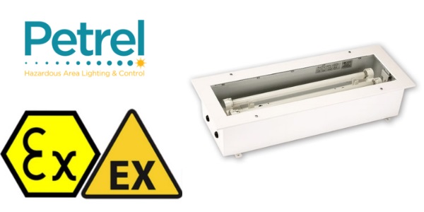 Zone 1 Fluorescent Recessed Hazardous Area Lighting ATEX Ex de - Petrel 9 Series