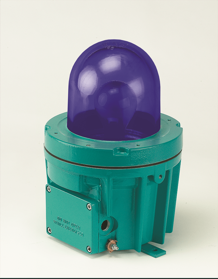 Zone 1 Wellglass - Hazardous Area Light Fitting ATEX Ex de - Petrel 610 - Blue Lens