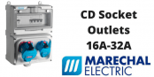 Marechal CD Socket Outlets 16A-32A IP66 IP69K RCD Protected