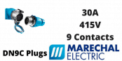 Marechal DN9C Plugs – 9 Contacts 30A 415V IP54/55 Multi-Contact Connectors