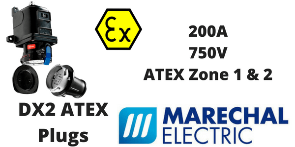 Marechal DX2 Zone 1 & Zone 2 Hazardous Area Plugs 200A 750V