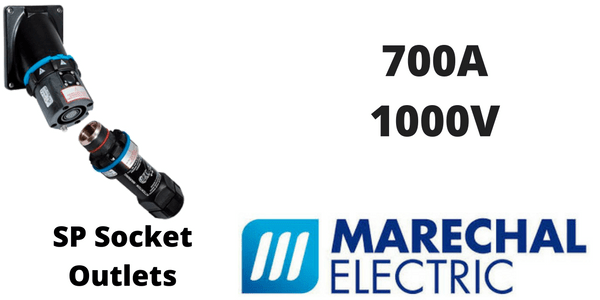 Marechal SP 700Amps Socket Outlets – 1000V IP6667 IK08 Single Pole Power Connectors