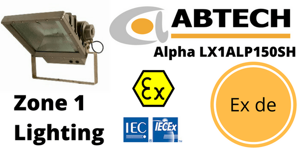 Flameproof Floodlight Ex de Zone 1 ATEX - Abtech LX1ALP150SH