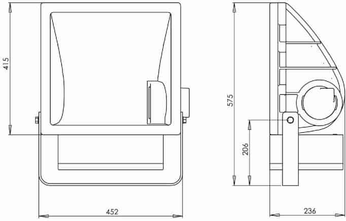 Zone 1 Flameproof Floodlight Abtech Alpha - Dimensions