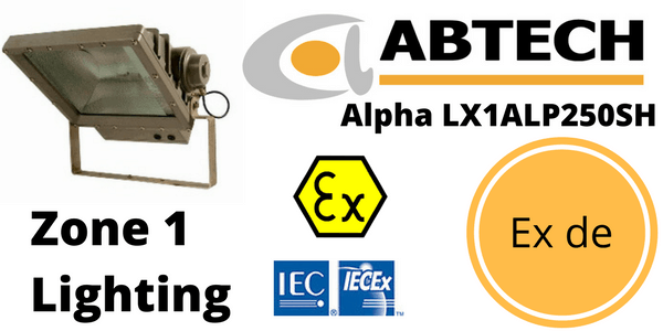 Flameproof Floodlight Ex de Zone 1 ATEX - Abtech LX1ALP250SH