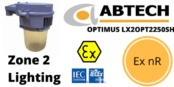 Hazardous Area Wellglass Lighting Ex nR Zone 2 ATEX | Abtech LX2OPT2250SH