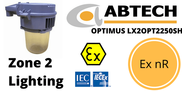 Wellglass Luminaire Zone 2 ATEX - Abtech LX2OPT2250SH