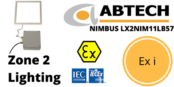 Hazardous Area LED Panel Lighting Ex i Zone 2 ATEX | Abtech LX2NIM11LB57