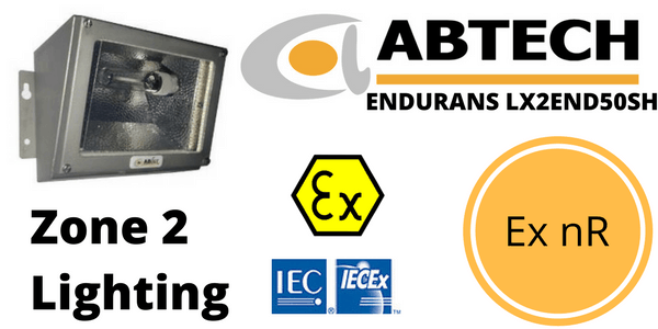 Zone 2 Bulkhead Luminaire ATEX - Abtech LX2END50SH