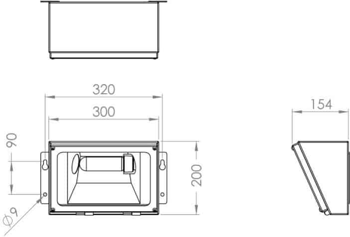 Zone 2 Bulkhead Luminaire Abtech Endurans - Dimensions
