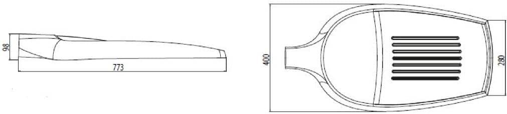 Zone 2 LED Streetlight Abtech STR1 - Dimensions