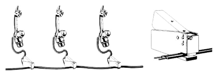 2. With movable telephone cable, with "prick pincer" - the quick connection to any cable section