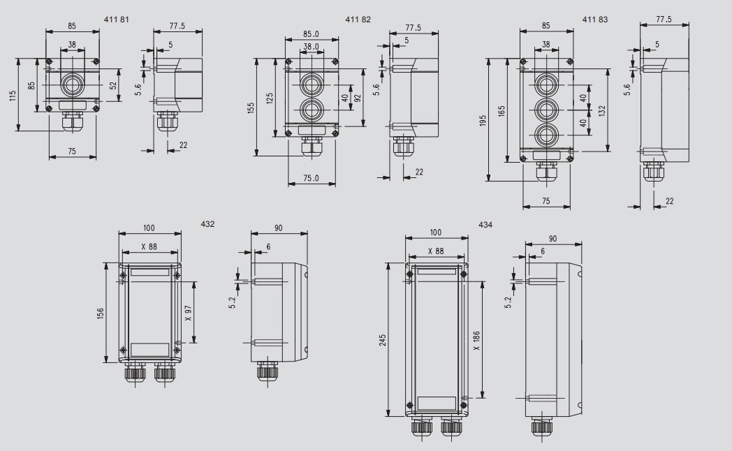 Eaton MEDC GHG 411 82 - Dimensions