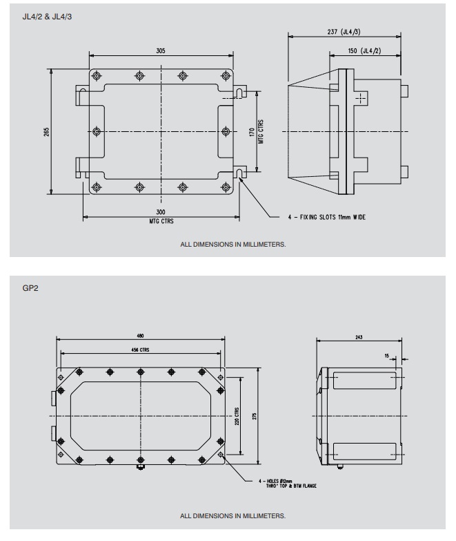 Eaton MEDC GP & JL - Dimensions