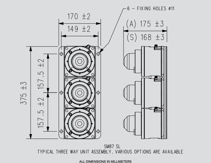 MEDC SM87SL - Dimensions