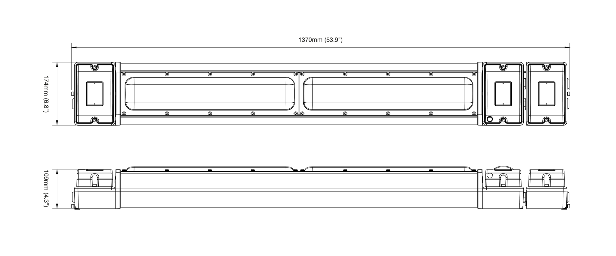 Raytec SPARTAN SPZ-WL168 Standard & Emergency Dimensions