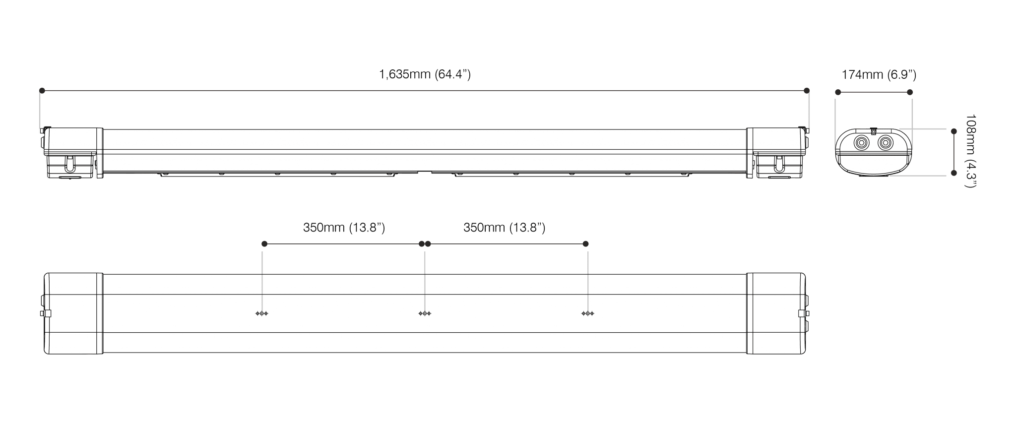 Raytec SPX-WL168-1500 Dimensions