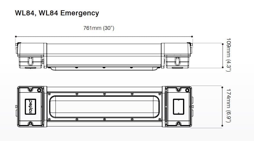 Zone 1 Light Fittings - Product Dimensions