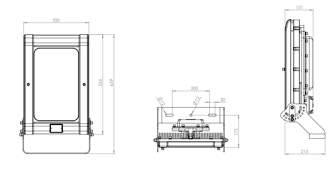 Zone 21 Floodlights - Product Dimensions