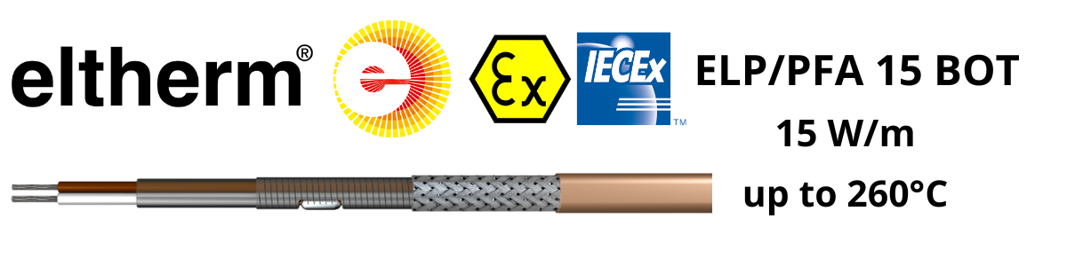 IECEx Heat Tracing | Eltherm ELP/PFA 15 BOT Constant Wattage Heating Cable