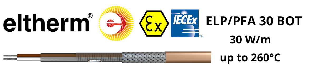IECEx Heat Tracing | Eltherm ELP/PFA 30 BOT Constant Wattage Heating Cable