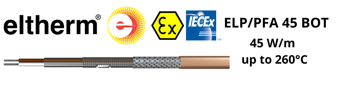 IECEx Heat Tracing | Eltherm ELP/PFA 45 BOT Constant Wattage Heating Cable