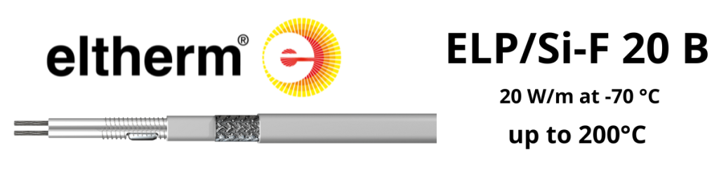 Constant Wattage Heat Trace Heating | Eltherm ELP/Si-F 20 B Heat Tracing Cable up to 200°C
