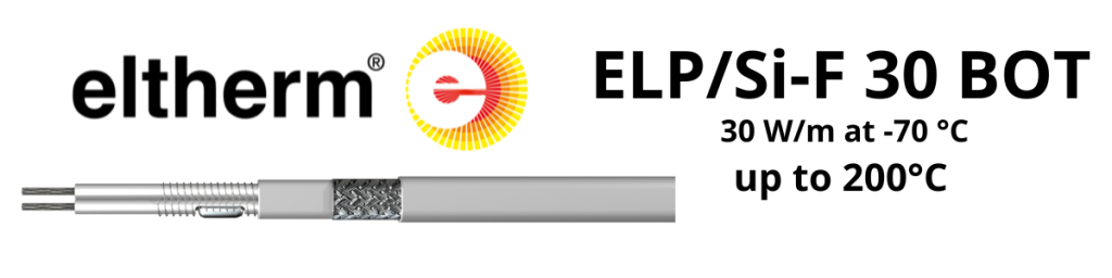 Constant Wattage Heat Tracing Cable | Eltherm ELP/SI-F 30 BOT Heat Tracing Cable Up to 200°C