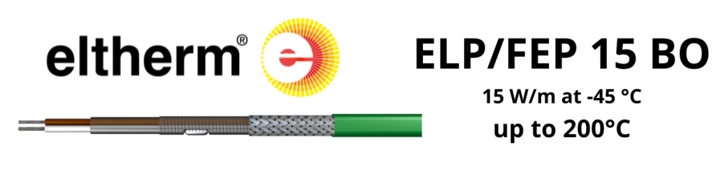 Constant Wattage Heat Tracing Cable | Eltherm ELP/FEP 15 BO Heat Tracing Cable up to 200°C