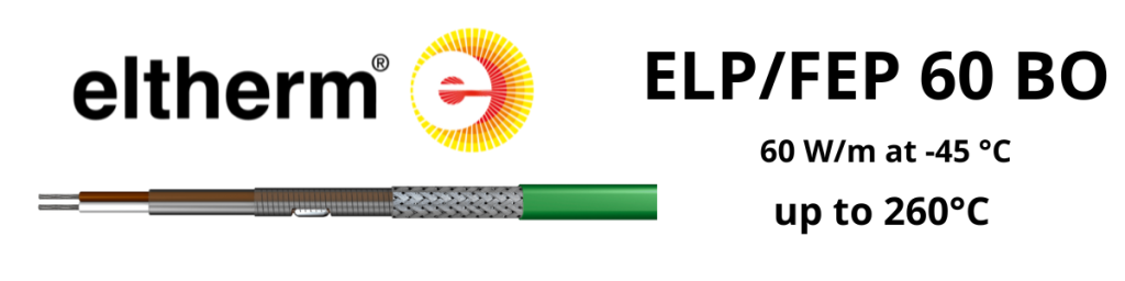 Constant Wattage Heat Tracing Cable | Eltherm ELP/FEP 60 BO Heat Tracing Cable up to 200°C