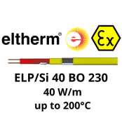 Constant Wattage Heat Tracing Cable | Eltherm ELP/Si 40 BO 230 Heat Tracing Cable up to 200°C