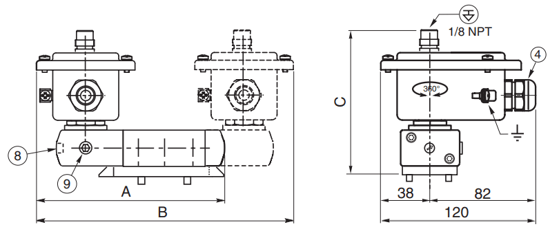 ASCO Solenoid Valves | Type 09 | Dimensions (mm)