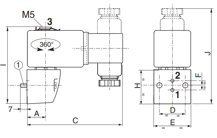 Ex ia Intrinsically Safe Solenoid Valves | ASCO 195/LISC | Dimensions (mm)