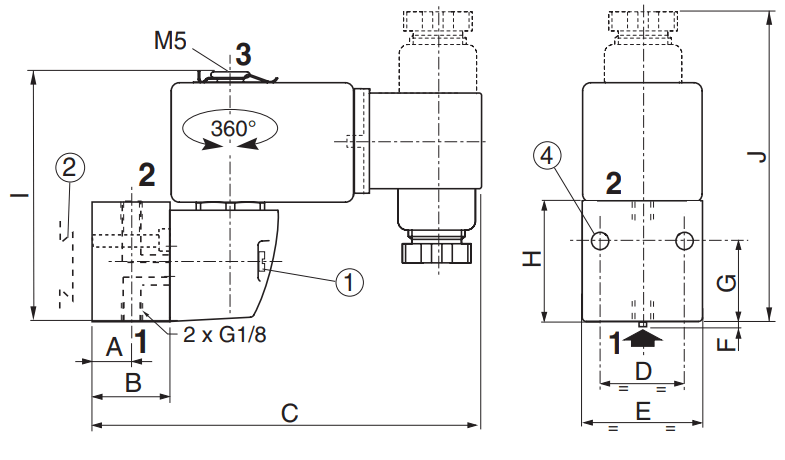 Ex ia Intrinsically Safe Solenoid Valves | ASCO 195/LISC Dimensions (mm)