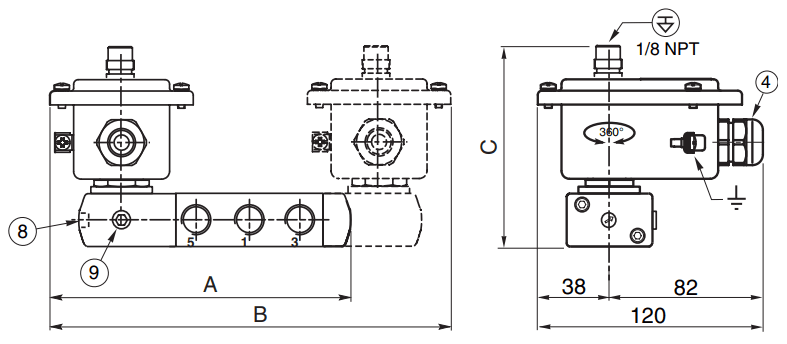 ASCO Solenoid Valves | Type 09 | Dimensions (mm)
