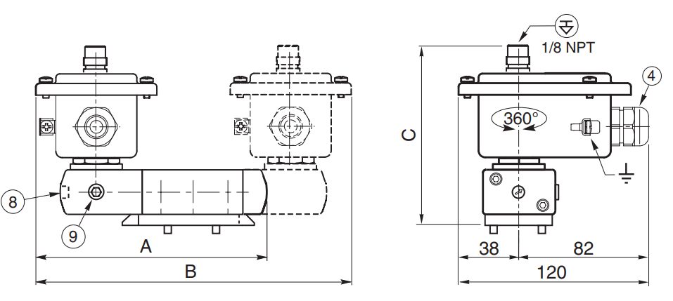 ASCO Solenoid Valves | Type 09 | Dimensions (mm)