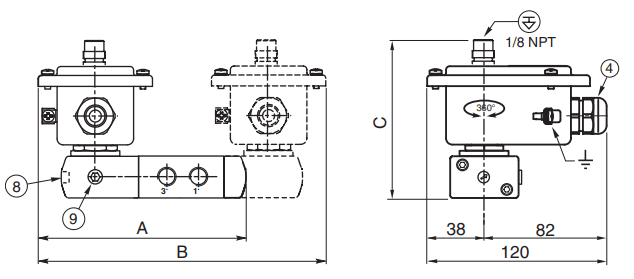 ASCO Solenoid Valves | Type 09 | Dimensions (mm)
