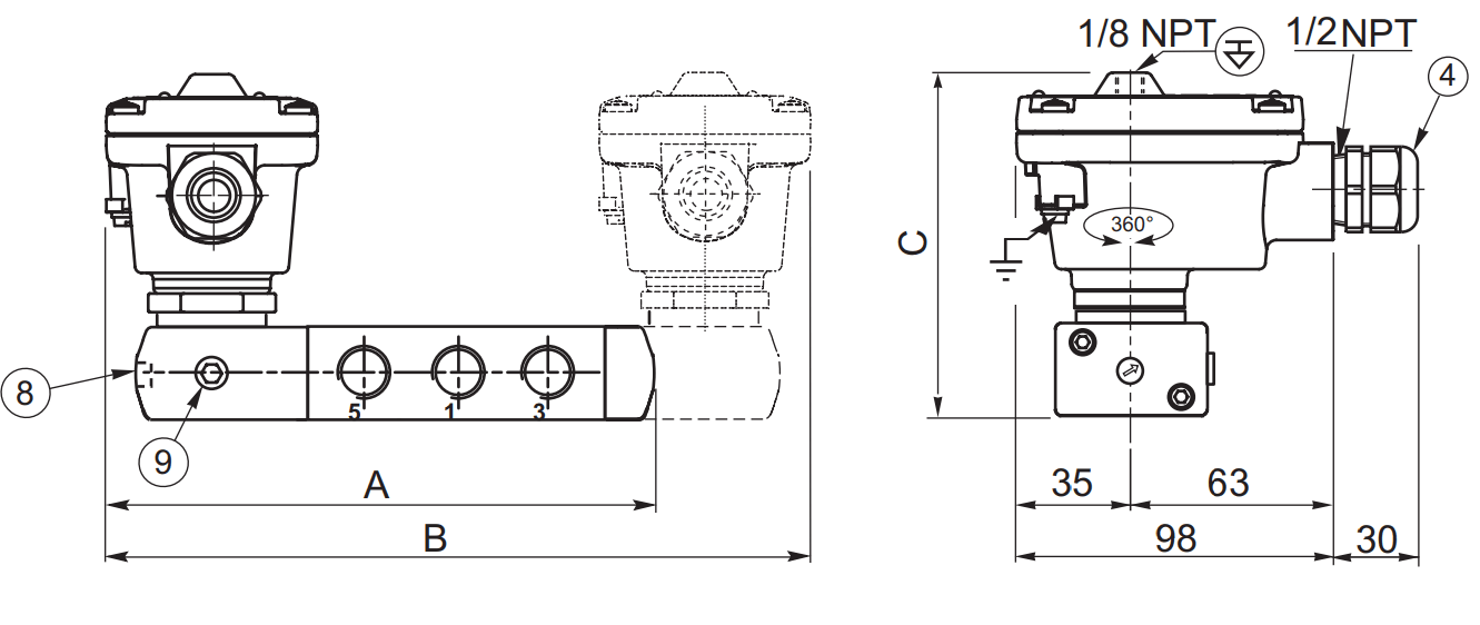 ASCO Solenoid Valves | Type 14 Dimensions (mm)