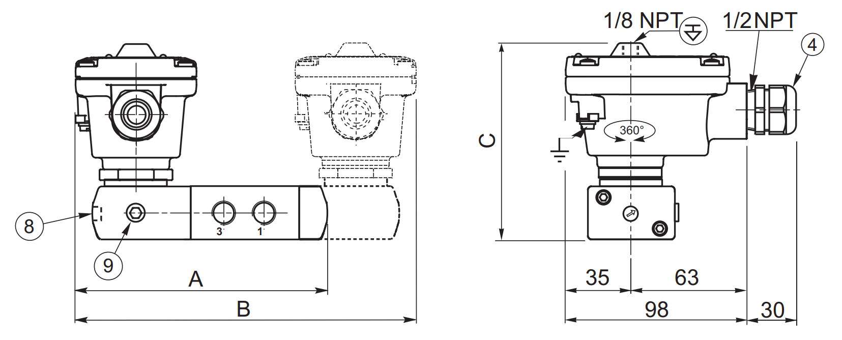 ASCO 551-553 3/2 NC | Ex ia Intrinsically Safe Brass Solenoid Valves